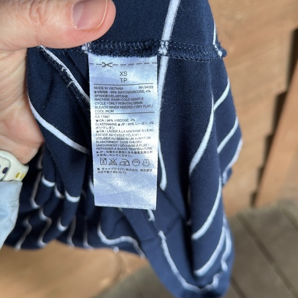 Banana Republic Navy White Striped tank dress drawstring waist, pockets size XS - Picture 5 of 7